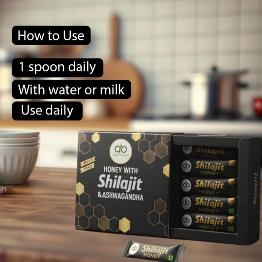 Aura Organic Honey with Shilajit & Ashwagandha – Natural Energy & Stress Relief