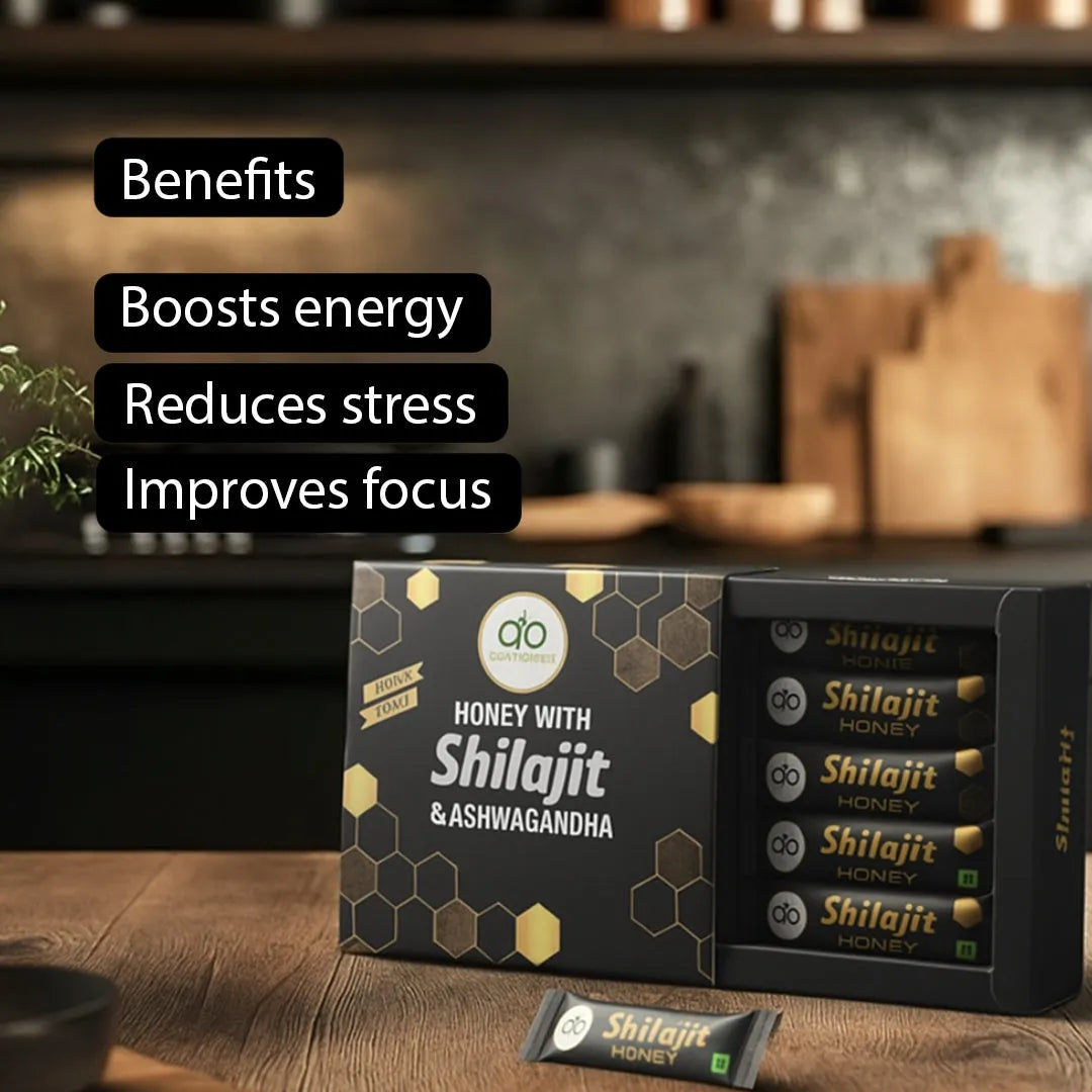 Aura Organic Honey with Shilajit & Ashwagandha – Natural Energy & Stress Relief
