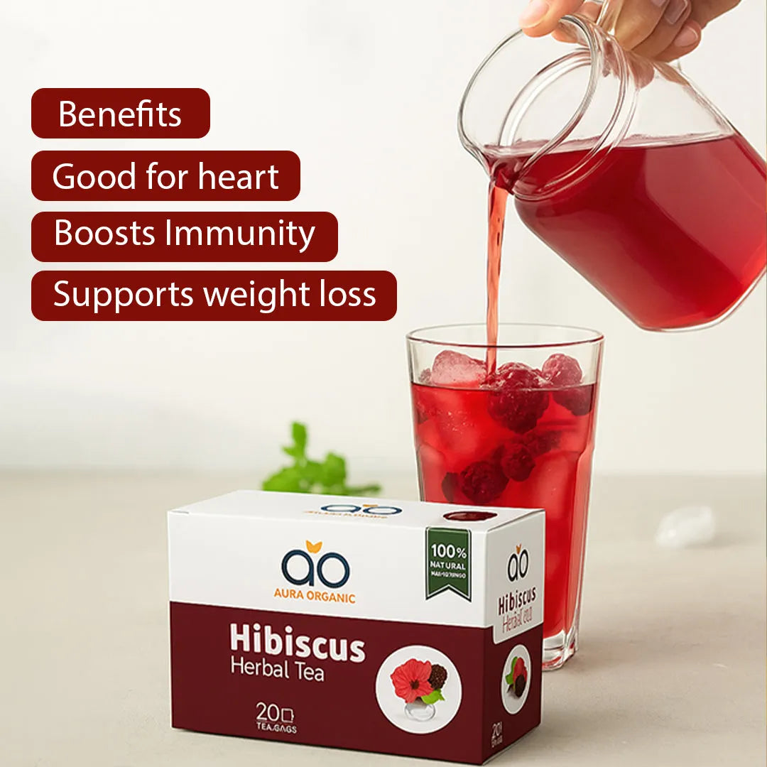Hibiscus Herbal Tea | Boost Immunity & Weight Loss | 20 Tea Bags